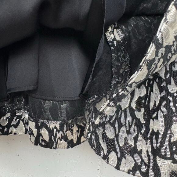 Erin Fetherston Resort 2014 Doily Jacquard Bow Back Dress Black Silver Size 2 - Picture 12 of 12